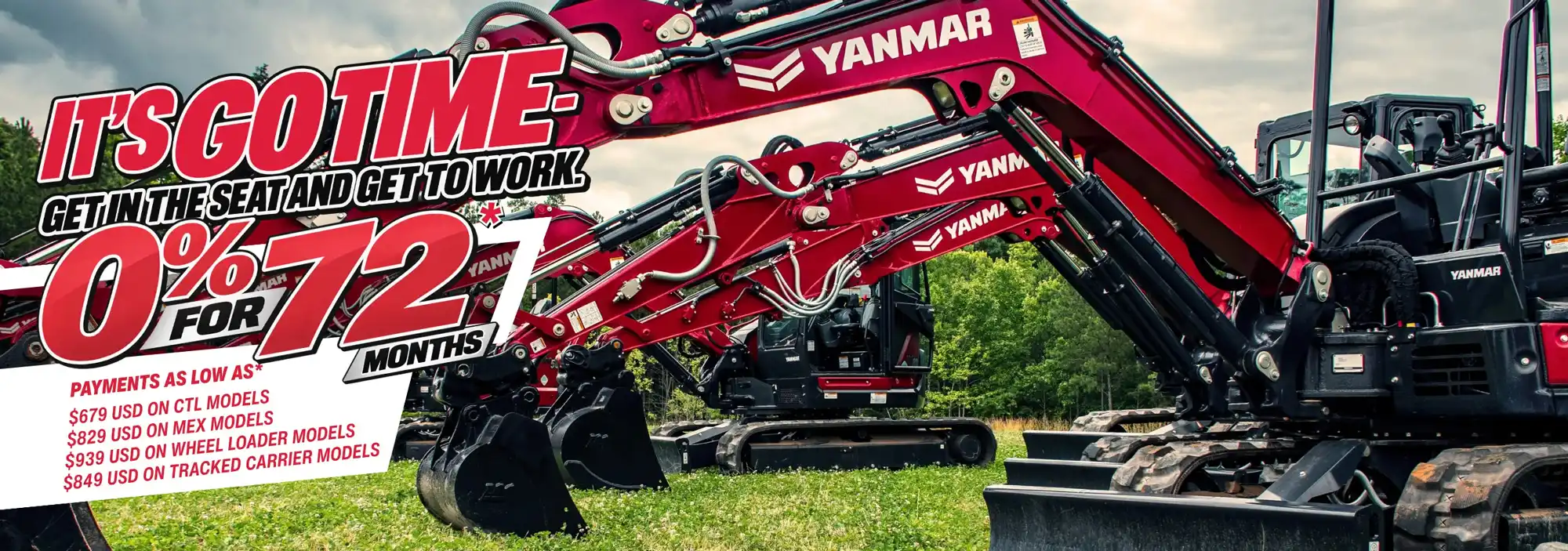Sales preview, red excavators